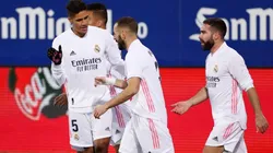 El festejo de los jugadores de Real Madrid.