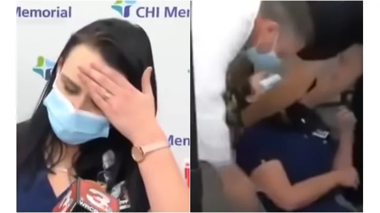 Tiffany Dover, la enfermera que se desmayó tras la vacuna de coronavirus (captura YouTube)