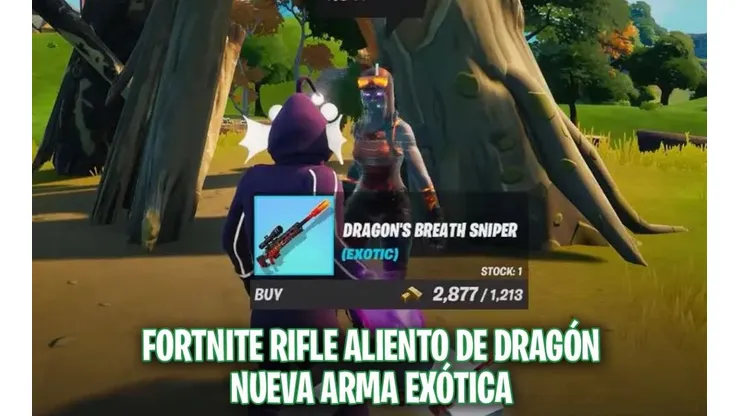Cómo conseguir la nueva arma Exótica Aliento de Dragón (Francotirador) en Fortnite