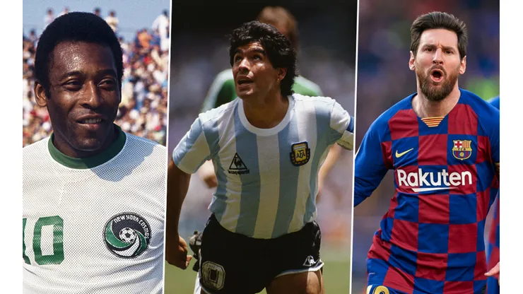 Pelé, Maradona y Messi no podían estar ausentes.