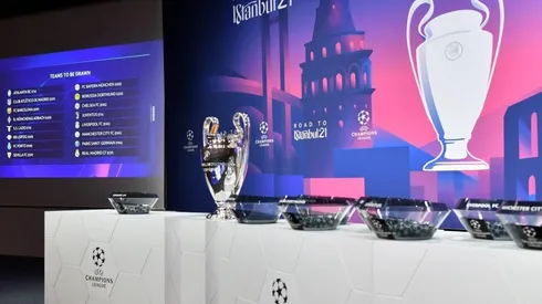 Foto del sorteo de la Champions.