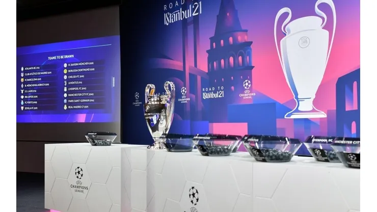 Foto del sorteo de la Champions.