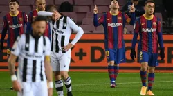 Así celebró su tanto Lionel Messi.