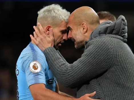 Guardiola llenó de elogios a Agüero: "Es el mejor delantero de la historia del City"