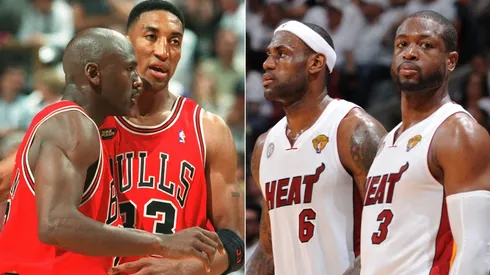 Michael Jordan, Scottie Pippen, LeBron James y Dwayne Wade