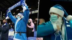 El Papá Noel que se robó el show en el Everton vs. Chelsea.