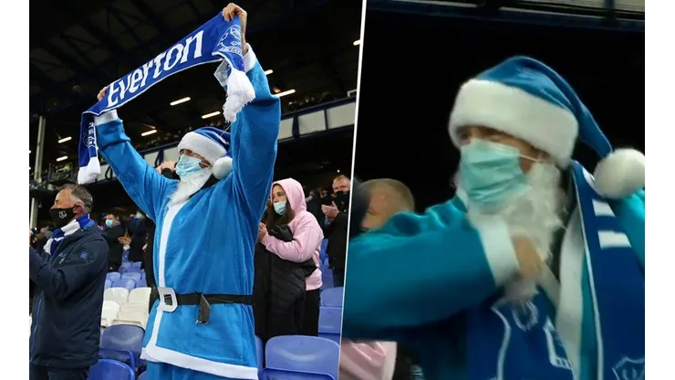 El Papá Noel que se robó el show en el Everton vs. Chelsea.