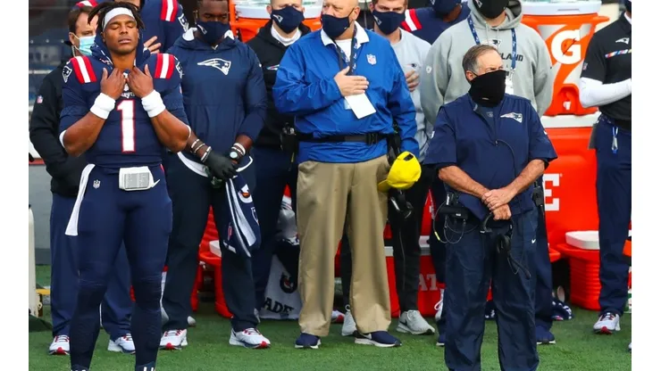Cam Newton y Bill Belichick