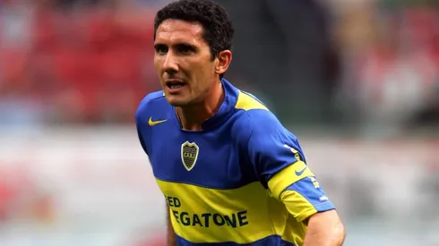 Diego Cagna con la camiseta de Boca Juniors.