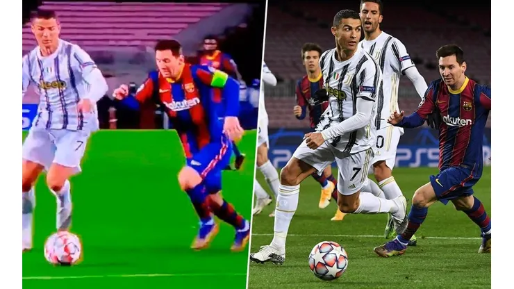 Video: Messi pasó con un túnel al área de Juventus, pero Cristiano le dejó las cosas claras