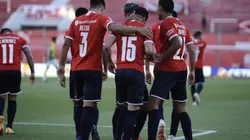 La celebración de los jugadores de Independiente.