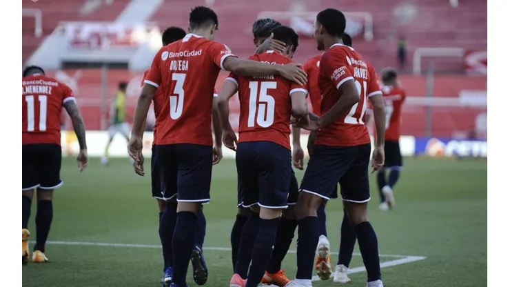 La celebración de los jugadores de Independiente.