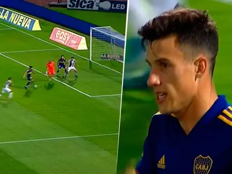 Está peleado con el gol: Capaldo le erró al arco y no pudo poner el 1 a 0 para Boca