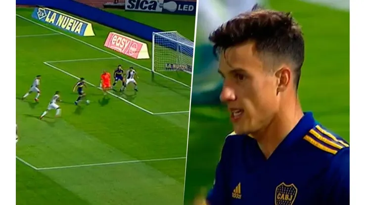 Está peleado con el gol: Capaldo le erró al arco y no pudo poner el 1 a 0 para Boca