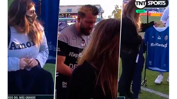 Dalma y Gianinna, presentes en el último homenaje de Gimnasia a Diego