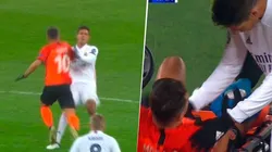 La jugada por la que pidieron la roja a Varane: el rival se fue en camilla