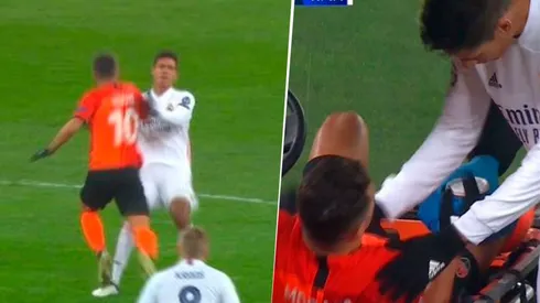 La jugada por la que pidieron la roja a Varane: el rival se fue en camilla