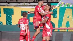 El festejo de los jugadores de Argentinos Juniors.