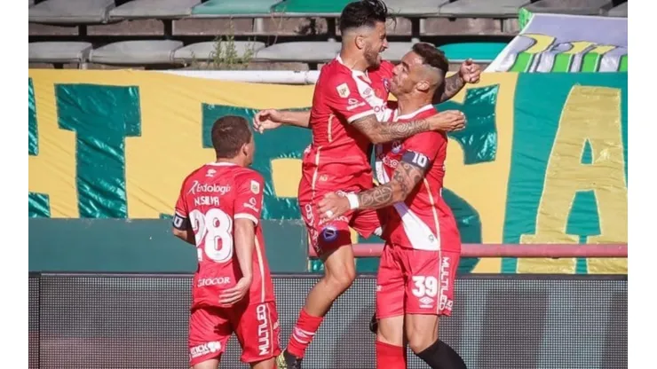 El festejo de los jugadores de Argentinos Juniors.