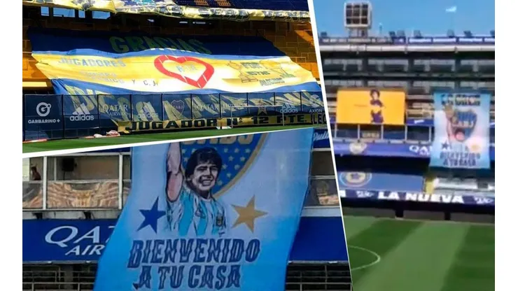 Muy maradoneana: así está La Bombonera a horas del partido contra Newell's