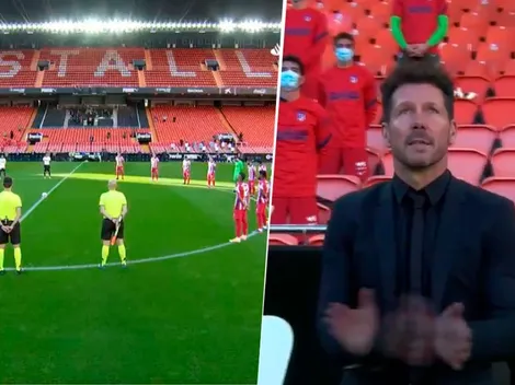 Video: Minuto de silencio por Maradona y Simeone nos emocionó a todos