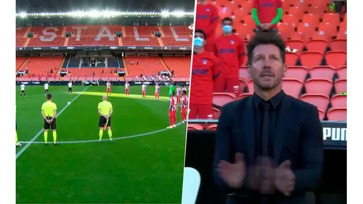 Video: Minuto de silencio por Maradona y Simeone nos emocionó a todos