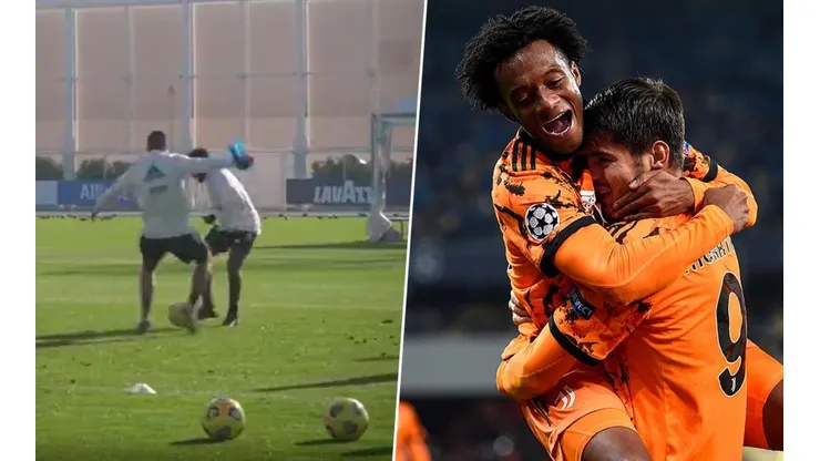 Video: el caño con el que Cuadrado destruyó a un compañero en pleno entrenamiento de la Juventus