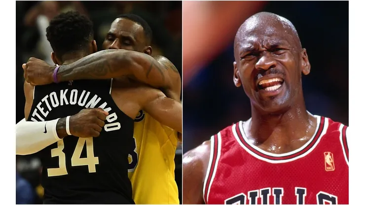 Giannis Antetokounmpo, LeBron James y Michael Jordan