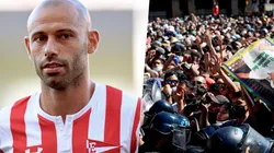 La reacción de Mascherano al ver los disturbios en la despedida de Maradona