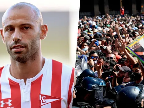 La reacción de Mascherano al ver los disturbios en la despedida de Maradona