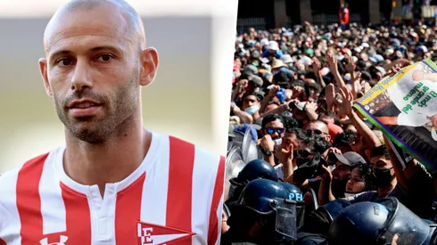 La reacción de Mascherano al ver los disturbios en la despedida de Maradona