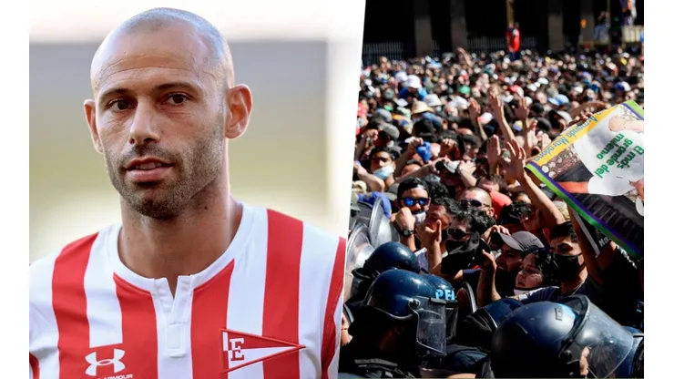 La reacción de Mascherano al ver los disturbios en la despedida de Maradona
