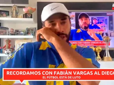 Con la '10' y un llanto incontrolable: las lágrimas de Vargas por Maradona
