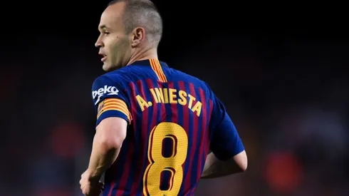 Andrés Iniesta con la camiseta de Barcelona.