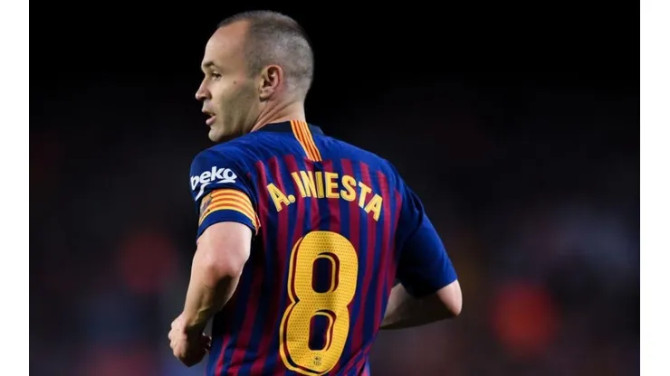Andrés Iniesta con la camiseta de Barcelona.
