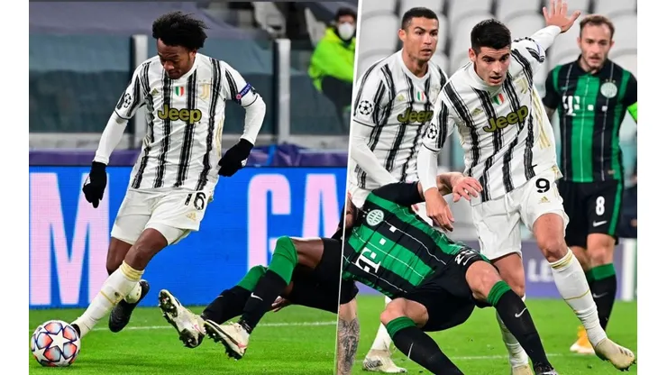 Asistencia de Cuadrado para que Morata le diera la victoria a la Juventus sobre Ferencváros en Champions League.