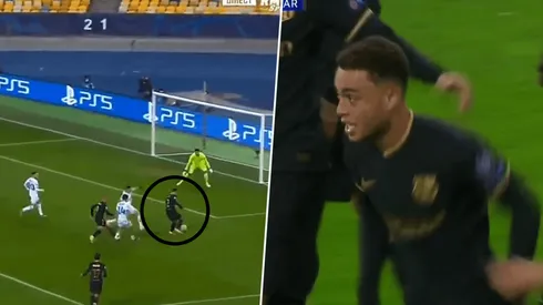 El gol de Sergiño Dest para Barcelona.