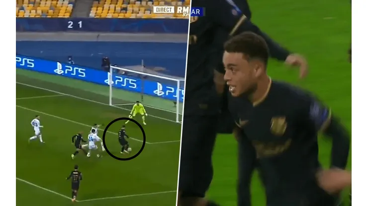 El gol de Sergiño Dest para Barcelona.