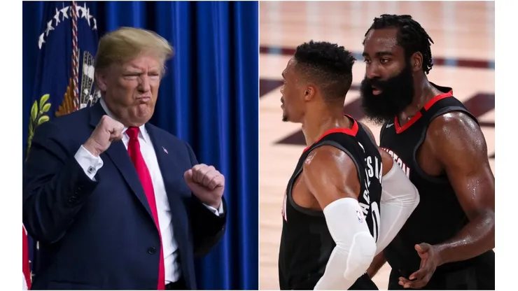 Donald Trump James Harden y Russell Westbrook