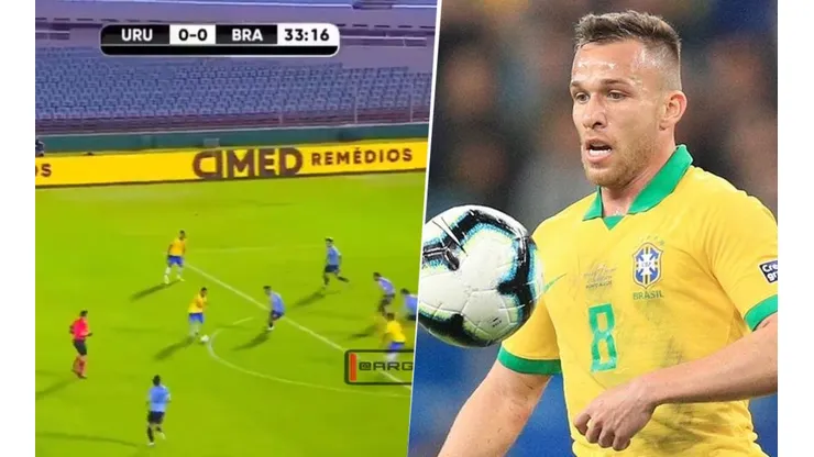 La suerte de Brasil: Arthur le pegó desde afuera pero el desvío hizo el gol