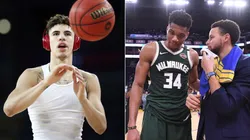 LaMelo Ball, Giannis Antetokounmpo y Stephen Curry