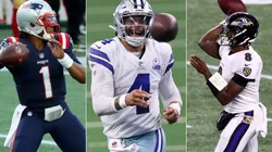Cam Newton, Dak Prescott y Lamar Jackson