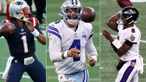 Cam Newton, Dak Prescott y Lamar Jackson