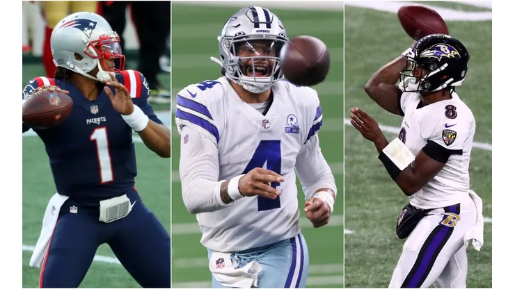 Cam Newton, Dak Prescott y Lamar Jackson