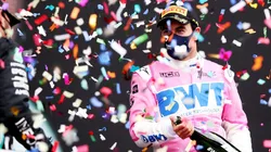 Checo Pérez festeja su podio en Turquía