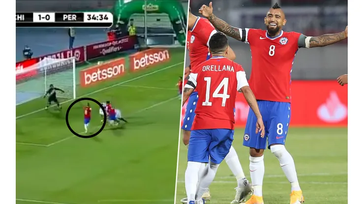 El segundo gol de Arturo Vidal a Perú.