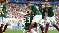 La Selección Mexicana celebra el 1-0 ante Alemania.