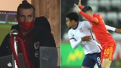 Gareth Bale viendo el amistoso entre Estados Unidos y Gales
