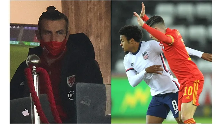 Gareth Bale viendo el amistoso entre Estados Unidos y Gales