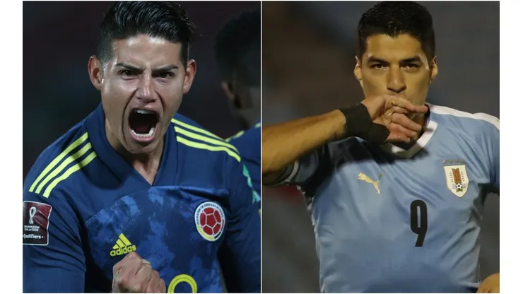 Colombia vs. Uruguay juegan por la fecha 3 de las Eliminatorias a Qatar 2022 este viernes (Getty Images).